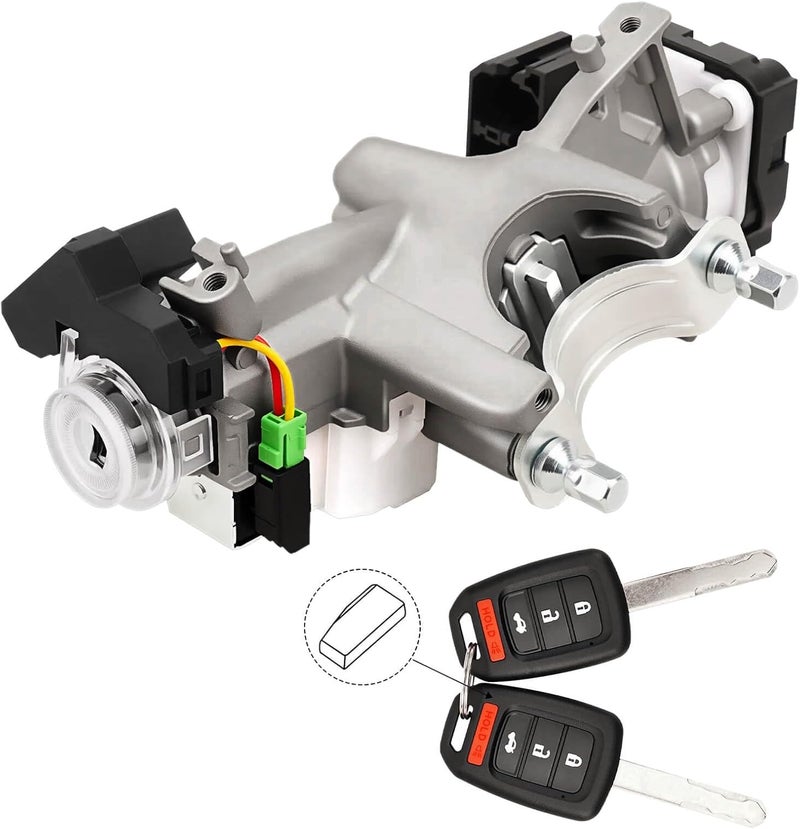 RAMATA 0635lT6PH01 06351-T6P-H01 Ignition Switch Lock Cylinder with Key (with Blank Chip) Compatible with 2014 2015 Honda Civic 1.8L, Replace # US1326 (Ignition Chip: 47,Frequency: 313.8Hz) - Image 1